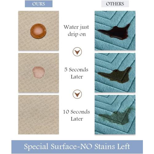 MontVoo-Bath Mat Rug Long Non Slip Super Absorbent Bathroom Runner Stain Resistant Quick Dry Thin Bathroom Mat Fit Under Door-24x70,Beige