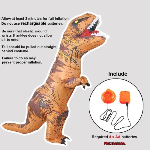Size L 1010 RHYTHMARTS Inflatable Costume Dinosaur Inflatable Costumes T-rex Costumes Fancy Dress Halloween Costume Adult Costume