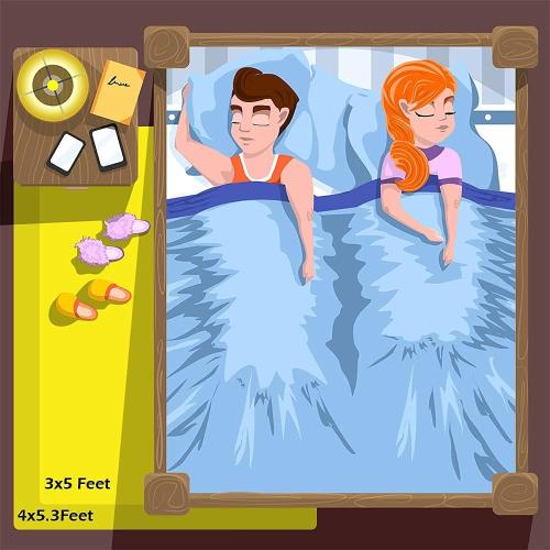 Amearea Premium Soft Fluffy Rug 4x5.3 Feet, Fuzzy Area Rugs for Bedroom, Shag Carpet for Living Room Nursery Kids Room Decor, Comfortable Indoor Furry Dorm Carpets, Yellow