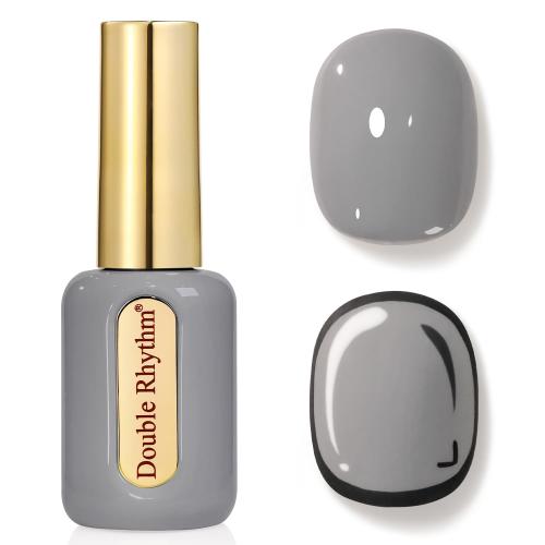 Double Rhythm 0.50 OZ Gel Polish Hema Free Same Color Same Bottle Golden Round Translucent Neutral Natural Milky 15 ML Jelly UV Polish Art DIY at Home (Gray-H1566)