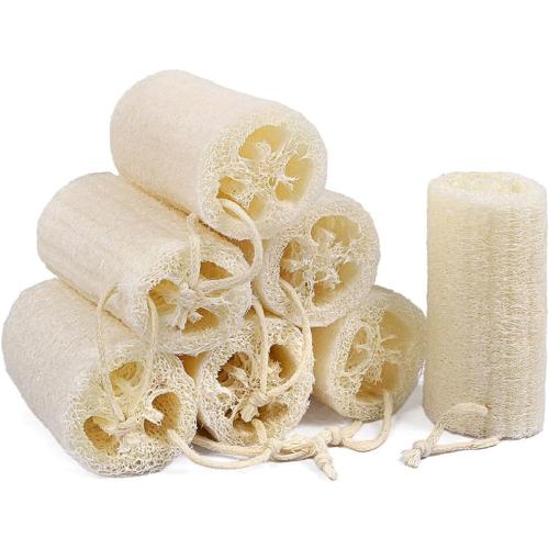 7 Pack Natural Loofah Body Scrubber Sponge, 5 Inches Organic Luffa for Exfoliating & Smooth Skin Cleansing, Ideal for Men & Women, Spa & Shower Use