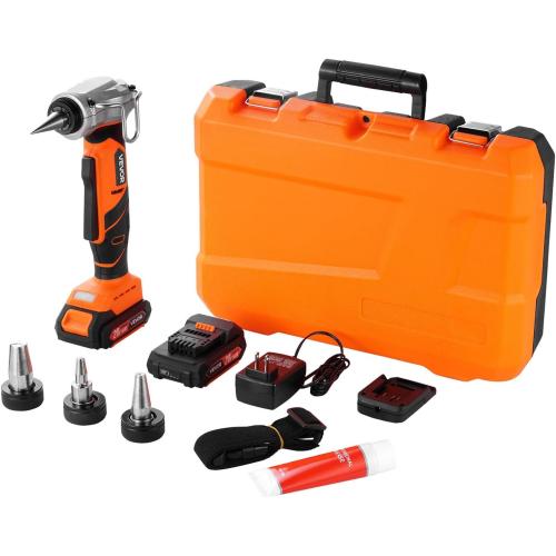 VEVOR Cordless Tube Expander, 20V Max Electric Tubing Expansion Tool for 1/2, 3/4, 1 PEX-A Pipes, 22000RPM Pipe Expander with 3 Expanding Head, 2pcs 2AH Battery, Fast Charger & Carrying Case