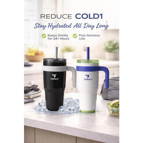 REDUCE 24 oz. Cold1 Tumbler, 2-Pack (Black & whitish)