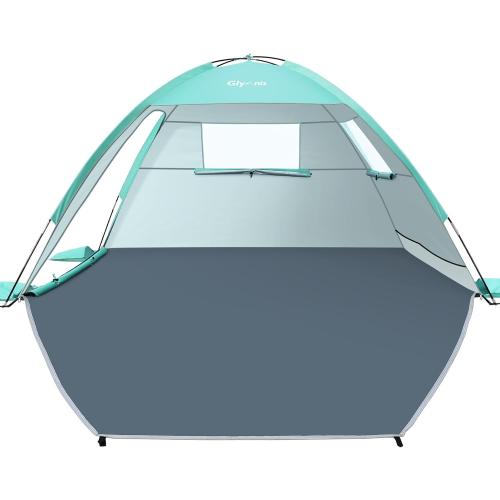 Glymnis Beach Tent Sun Shelter for 3 Person, UPF 50 , Easy Setup, Green