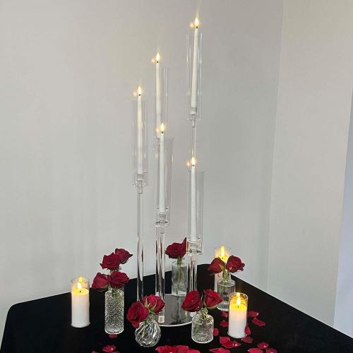 35inch 10pcs Acrylic Candelabra Centerpieces for Tables 5 Arms Wedding centerpieces for Decorations