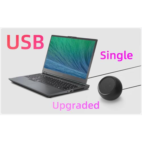 [Single] Computer Speaker for Desktop PC, USB-Powered, Plug-n-Play, Wired, External Speaker for Laptop, with Crystal-Clear Sound, Loud Volume, Rich Bass, Built-in USB-C Adapter for Full Compatibility