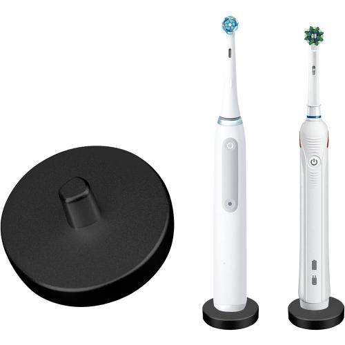 Black Electric Toothbrush Holder for Bathroom, Stainless Steel Freestanding Brush Holder, Compatible with Oral-B iO Series 3/4/5/6, Pro 500/1000/2500/3000/5000/7000/7500, Genius 6000/8000