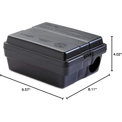 6pack Outpost Rat Bait Station | Single Station Targets Small Mice Up to Large Rats | Position Horizontal or Vertical | Made in USA