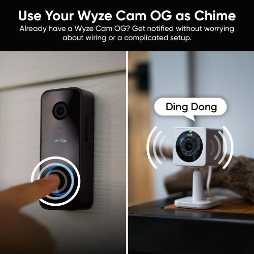 WYZE Wired Doorbell Camera v2(existing doorbell Wiring Required), 2K Security Video Doorbell, Color Night Vision, 2-Way Audio, Package Monitor, Works with Alexa & Google Assistant. Free Expert Setup