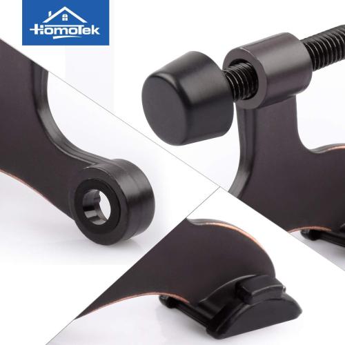 HOMOTEK 8 Pack Hinge Pin Oil Rubbed Bronze Door Stopper,Adjustable Deluxe Heavy Duty Door Stopper 2-1/2x1-3/4”,with Black Rubber Bumper Tips
