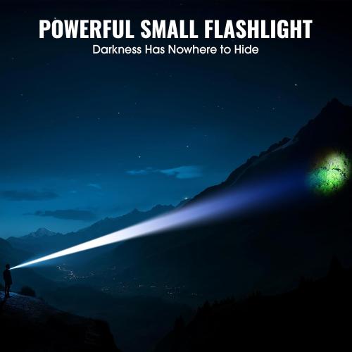 Rechargeable Tactical Flashlights, High Lumens Small Mini USB-C LED Flashlight, Compact EDC Flash Light, 4 Modes&Memory Function, Waterproof Pocket Lights for Home,Camping,Emergency,Christmas Gifts