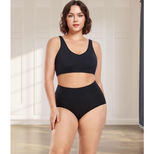 XL wirarpa Women's Underwear High Waisted Ladies Cotton Panties Soft Full Coverage Briefs 5 Pack