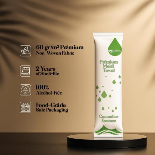 BlueWater Individually-Wrapped Moist Scented Towels - Single-Use Premium Body Wipes 5pk