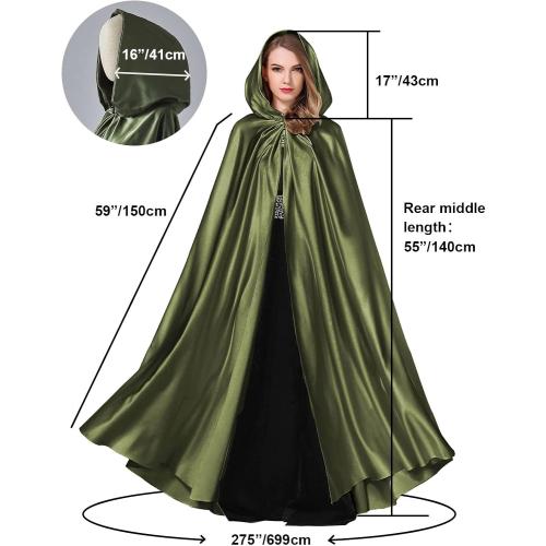 BEAUTELICATE Women's Large  Hooded Cape Cloak Poncho Full Length