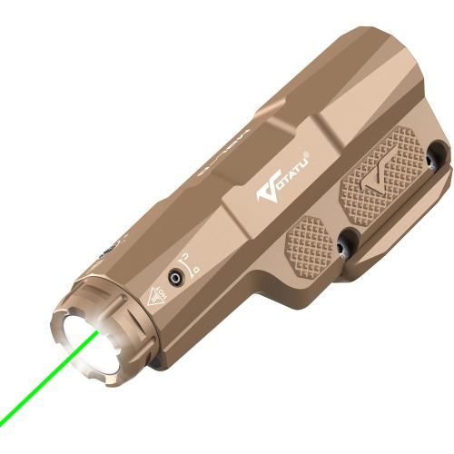 VOTATU M8L-G 3000 Lumens Light Laser Combo Compatible with Mlok/Picatinny, Strobe Function Flashlight and Green Laser Beam with Easy Touch Pad Switch, USB Magnetic Rechargeable Light for Rifle