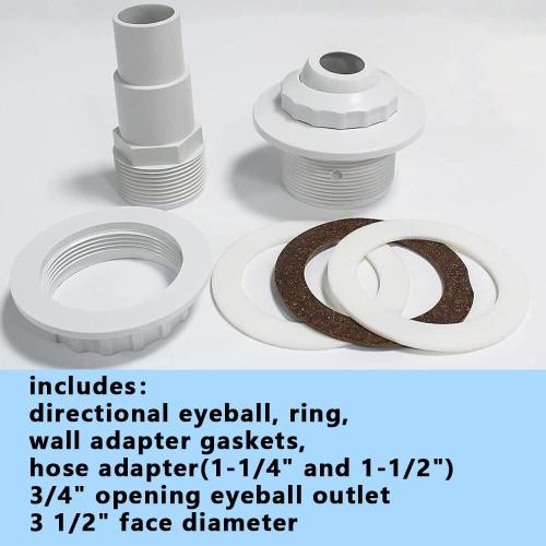 SP1023 Above Ground Pool Complete Return Outlet Jet Fitting with Gaskets and Adapter Replace Hayward SP1023 1-1/2-Inch FIP Inlet Return Fitting with Locknut and Gasket