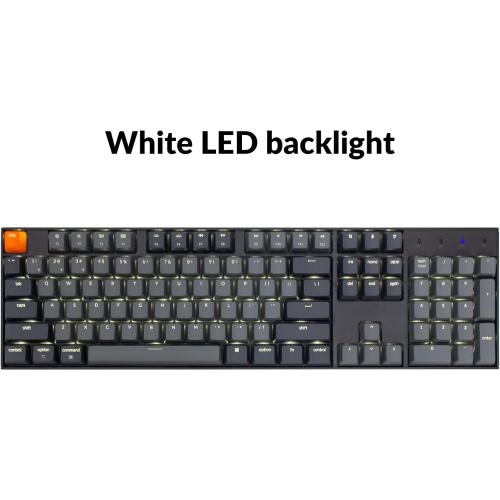 Keychron K10 Full Size 104 Keys Bluetooth Wireless Mechanical Gaming Keyboard for Mac Windows K Pro Brown Switch, Multitasking/White LED Backlight/USB C Wired Computer Keyboard
