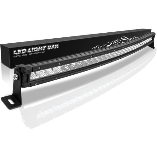 32 Inch Curved LED Light Bar, 240W Super Bright Flood & SpotBeam Combo - 48000LM Off Road Driving Single Row Light Bars for Trucks for Jeep Trucks Boats ATV UTV Cars