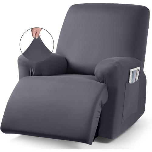 TAOCOCO Recliner Chair Covers Stretch Polyester Fabric 3-Piece for Large Recliners, Soft, Breathable and Skin-Friendly Furniture Protector, Washable (Tobacco   ? Recliner Chair Cover)