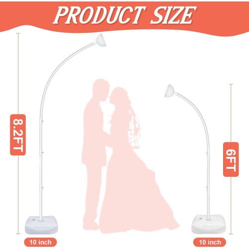 AerWo [Upgraded] Balloon Arch Kit 8.2FT & 6FT, Free Bending Top Half Balloon Arch Stand with Base, Floor Arch Backdrop Stand Frame for Lawn Yard Birthday Wedding Party Christmas Decorations