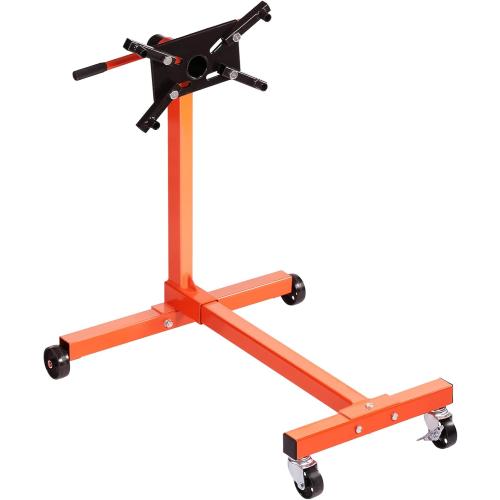 VEVOR Engine Stand, 750 lbs (3/8 Ton) Rotating Engine Motor Stand with 360 Degree Adjustable Head, Cast Iron Motor Hoist Dolly, 4-Caster, 4 Adjustable Arms, for Vehicle Maintenance, Auto Repair