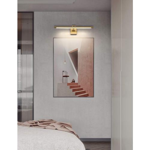 LED Picture Light Fixtures 24.4 Inches, Full Metal Artwork Wall Lamp with Single Swing Arm, 14W (70W Eqv.), Hardwired Connection, Dimmable, 3000K Warm White, CRI95 , Golden-Like Brass Finish