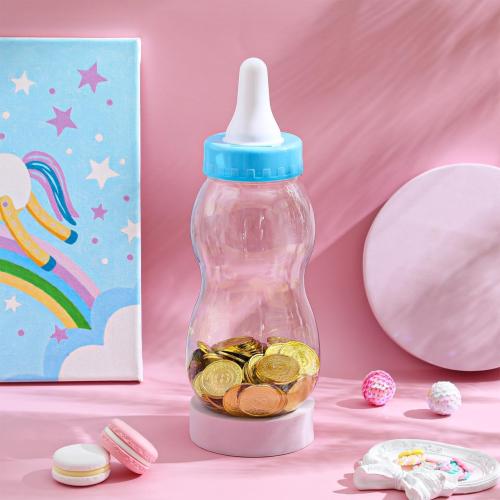 Garneck 11'' Jumbo Baby Bottle for Baby Shower Game Large Capacity Transparent Money Piggy Bank Bottle with Wide Opening Giant Fillable Candy Container for Boys Birthday Nursery Christening Decor