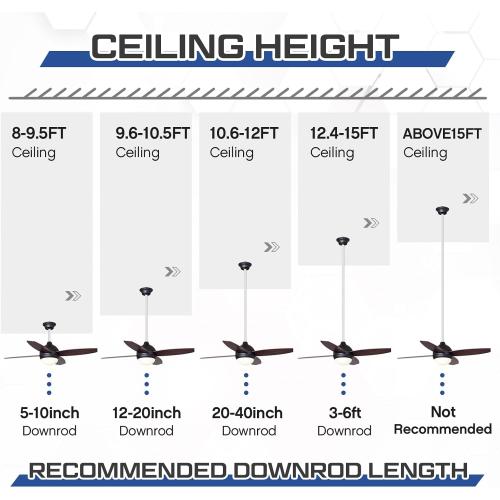 VIHOSE 36 Inch Ceiling Fan Downrod with Extension Cord 3 ft White Downrod for Ceiling Fan 1 Inch Outside Diameter Not Threaded Suitable for a Wide Range of Fans