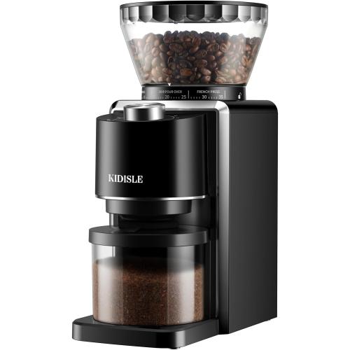 Conical Burr Coffee Grinder, Electric Coffee Bean Grinder for Precise Grinding, 35 Settings, 2–12 Cup Selector, Anti-Static Design for Home Use, Black