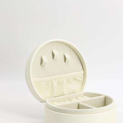 COLLECTIVE HOME - Travel Jewelry Case, Elegant Half-Moon Design with Gold Monogram, Detachable Handle, Personalized Accessory Organizer, Gift for Fashion-Forward Women and Teens (o)