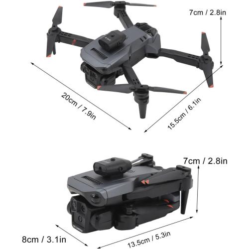 K6 Drone with 3 HD Cameras, Built in Battery, Folding Quadcopter for Age 14 and Older, Real Time View, Optical Positioning Hovering, Beauty Filter Shooting