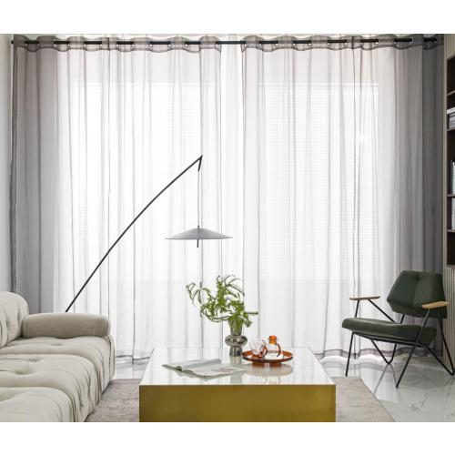 Size 52x108 Color Grey PI Dark Grey Sheer Curtains 108 Inches Long with Grommet,Morden Voile Textured Window Treatment for Living Room/Bedroom 2 Panels (W52 X L108, Dark Grey)