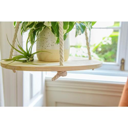 Dahey Plant Hanger Indoor, Round Hanging Plant Shelf Boho Decor, Nature