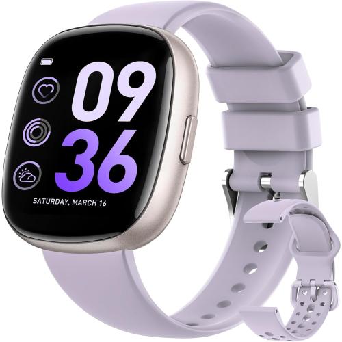 Smart Watches for Men Women Fitness: Fitness Tracker with Blutooth Call 24H Heart Rate SpO2 Sleep Monitor 5ATM Waterproof 120  Sport Mode Smartwatch Compatible with iPhone Android Phones (Lavender)