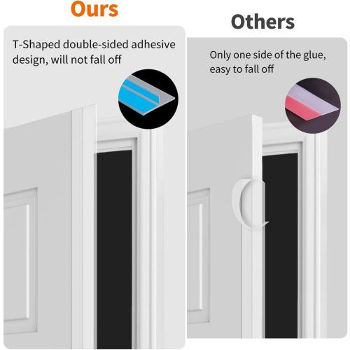 T-Shaped Rubber Weather Stripping Door Seal Extra Thick 2mm, 1.38 in x 40 Ft Heavy-Duty Alien Draft Seal Insulation Tape for Doors, Windows and Glass Shower Sweep Gaps(Clear)