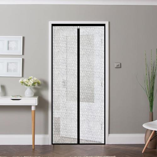 Magnetic Thermal Insulated Door Curtain 32 x 80 inch, Transparent Door Cover, Keep Warm in Winter Cool in Summer, Self Sealing, Pet and Kid Friendly