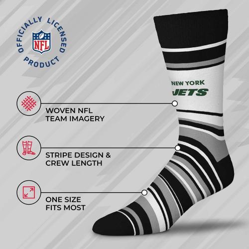 2 Pack One Size For Bare Feet unisex Nfl Adult Striped Dress Socks - Premium Quality