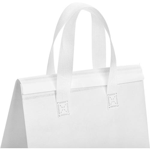 ZENFUN Set of 25 Insulated Take Away Bags, Small Insulated Cooler Bag Grocery Bags, White Thermal Bags for Hot&cold Frozen Food, Food Delivery, 9.5 x 6 x 10 Inches