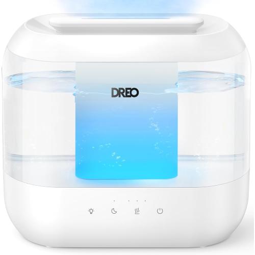 Dreo Humidifiers for Bedroom, 4L Top Fill for Large Room, 36H Runtime, 28 dB Quiet Supersized Cool Mist Air Humidifier for Baby Nursery, Plants, Indoor, Night Light, Easy to Clean & Fill, White