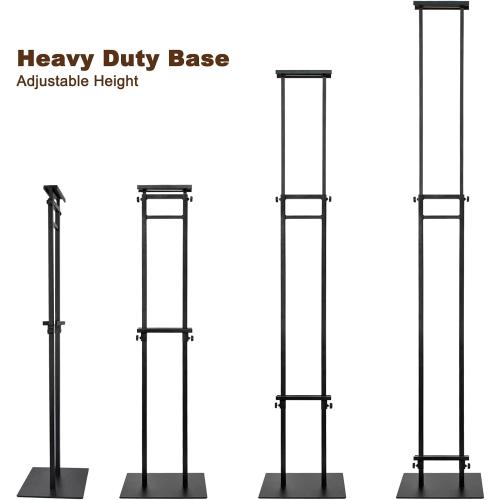 Black Pedestal Poster Sign Stand for Display, Adjustable Height Up to 80 Inchs, Heavy Duty Banner Double Sided Sign Holder for Board & Foam
