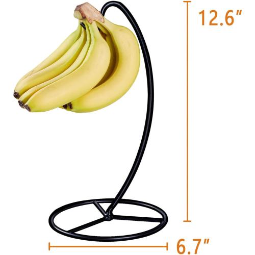 Banana Holder Stand, Banana Hanger Stand Black, Metal Bananas Tree Hanger to Keep Bananas Fresh for 15LB