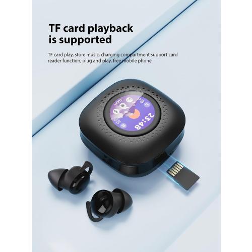 Sleep Headphones, Invisible Sleep Earbuds for Side Sleepers,Small Comfortable Fit Noise Blocking,Bluetooth 5.3 Wireless Earbuds with Smart Touch Screen Case, Ear Buds for Sleeping - Black