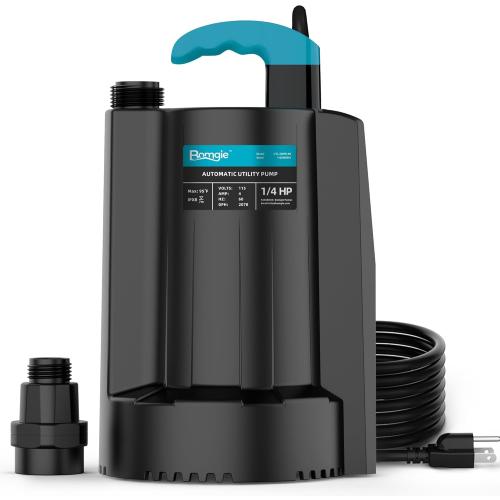 1/4 HP Automatic Submersible Water Pump, 2250GPH Sump Pump Portable Electric Utility Pump Removal for Pool Draining Basement Hot Tubs Garden Pool Cover Pond with 10ft Power Cord
