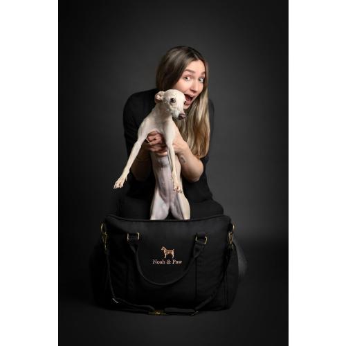 Noah & Paw Dog Car Seat Carrier, Small Dog Car Seat for Small Medium Pets with Harness Clip, 4X Safety Feature, Booster Travel Bed, Waterproof Washable, Orthopedic Foam Filling, Canvas Collection