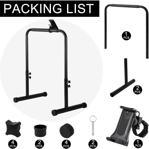 Leinuosen 24.4 Inch Wide Handle Bar for Walking Pad Only with Phone Holder Adjustable Handrail Height from 30.7 to 39.37 Inch Comfortable Grip Stainless Steel Frame Overbold Stable