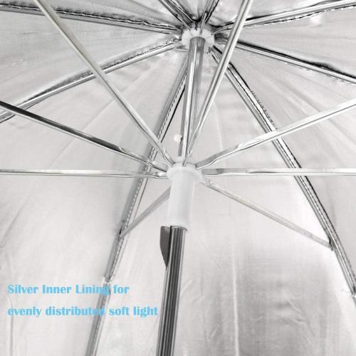 Photography Umbrella Lighting 4 Pack Kit, 33/84cm Soft White Translucent and Reflective Umbrella for Photo and Video Studio Shooting