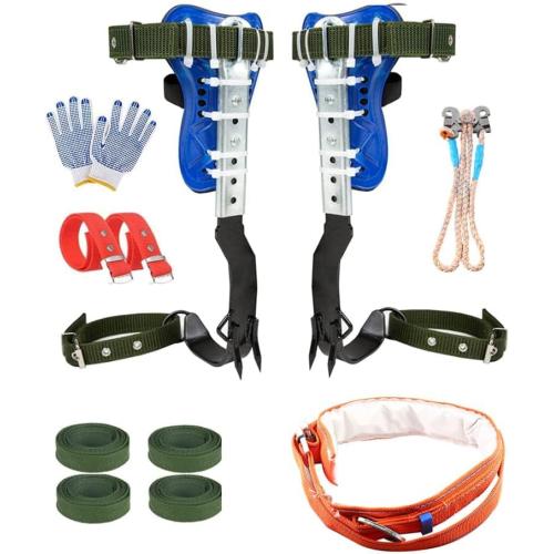 Tree Climbing Spikes, Adjustable 304 Stainless Steel Tree Pole Climbing Shoes Tool with Non Slip Pedal for Logging, Hunting Observation, Fruit Picking