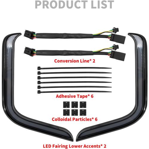 LED Lower Fairing Accent Lights Running Turn Signal Lamps Fit For Harley Touring Electra Street Road Glide Tri Glide 2006–2013 Black