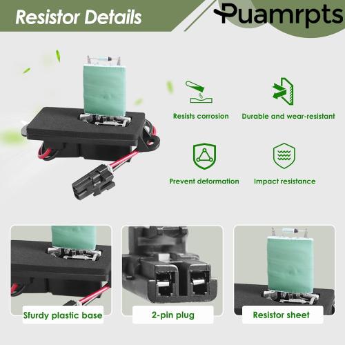 HVAC Heater Blower Motor and Resistor Kit Compatible with Chevy Silverado 1500 2003-2006, GMC Sierra 1500 2003-2006 - Replace# 700101 RU371, w/o ATC, with Console