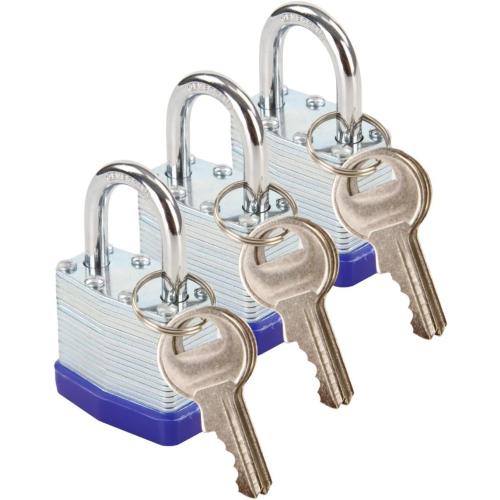 SEPOX® Trinity Keyed-Alike Padlocks Outdoor, Reinforced Laminated Steel Body Heavy-Duty 1-9/16 40MM, Uncuttable Standard Shackle, , 12-Pcs Same Keys, for Gym Locker,Toolbox, Shed, Storage